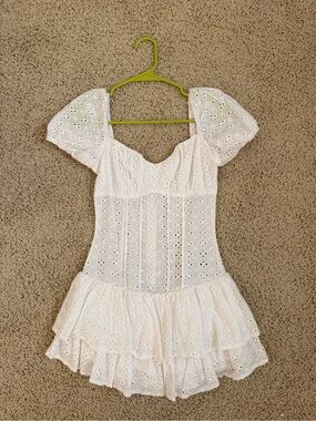 House of Spence White Eyelet Mini Dress